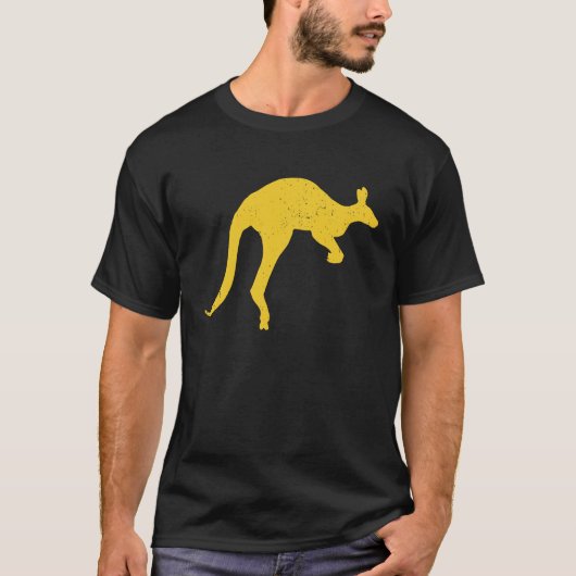 Kangaroo Aussie Australia Roo Yellow Kangaroo T-shirt (Voorkant)