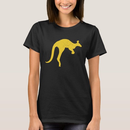 Kangaroo Aussie Australia Roo Yellow Kangaroo T-shirt (Voorkant)
