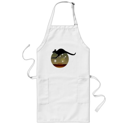 Kangaroo Aussie Icon Apron Lang Schort (Voorkant)