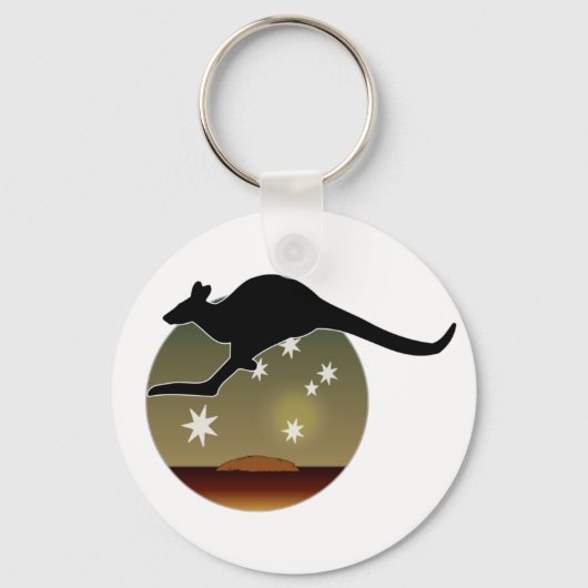 Kangaroo Aussie Pictogram Key Ring Sleutelhanger (Voorkant)
