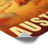 Kangaroo Australia Beroemde Vintage Reisplaats Poster (Hoek)