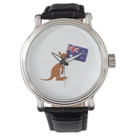 kangaroo australia flag horloge