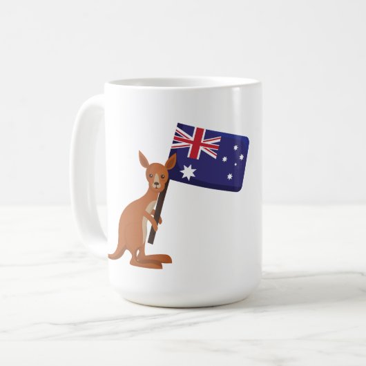 kangaroo australia flag koffiemok (Voorkant links)