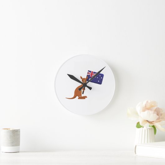 kangaroo australia flag ronde klok (Huis)