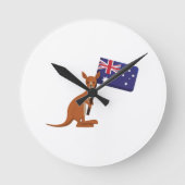 kangaroo australia flag ronde klok (Voorkant)