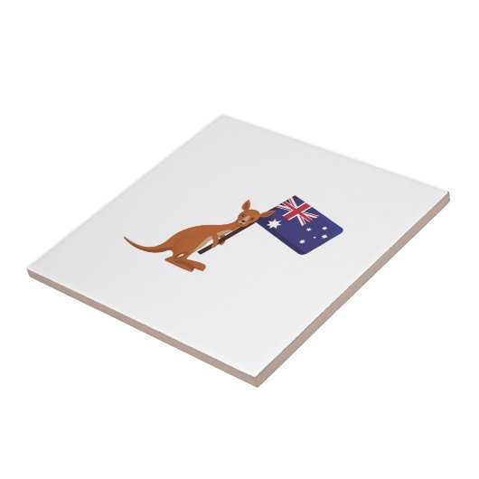 kangaroo australia flag tegeltje (Zijkant)
