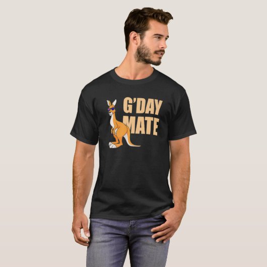 Kangaroo Australia G'Day Mate Australian Symbol T-shirt (Voorkant volledig)