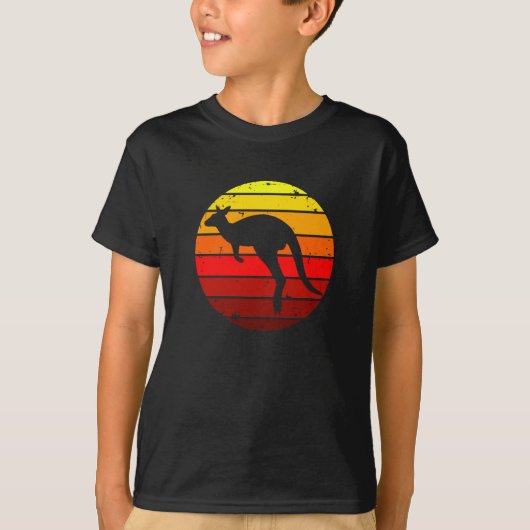 Kangaroo Australia Kangaroo Silhouette at Sunset T-shirt (Voorkant)