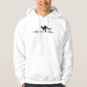 Kangaroo Australia Pulse Heartbeat Australian Fun Hoodie (Voorkant)