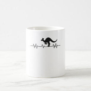Kangaroo Australia Pulse Heartbeat Australian Fun Koffiemok