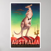 Kangaroo Australia vintage Poster (Voorkant)