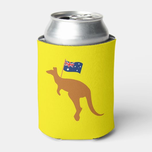 kangaroo australia vlag geel blikjeskoeler (Blikje Voorkant)