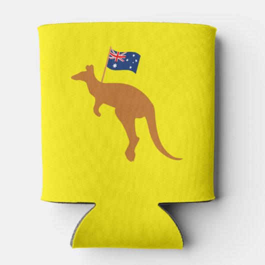 kangaroo australia vlag geel blikjeskoeler (Achterkant)