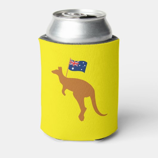 kangaroo australia vlag geel blikjeskoeler (Blikje Achterkant)