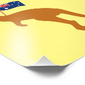 kangaroo australia vlag geel foto afdruk (Hoek)