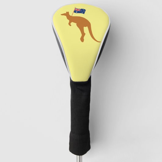 kangaroo australia vlag geel golfheadcover (Voorkant)