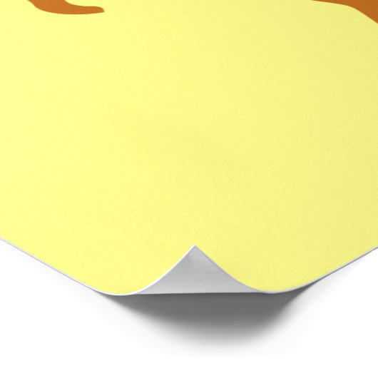 kangaroo australia vlag geel vierkant poster (Hoek)