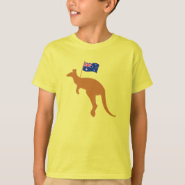 kangaroo australia vlag gele kinderen t-shirt