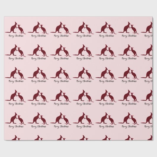 Kangaroo Australian Merry Kerstmis Cadeaupapier (Vlak)
