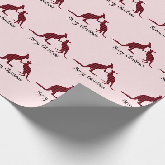 Kangaroo Australian Merry Kerstmis Cadeaupapier (Hoek)