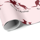 Kangaroo Australian Merry Kerstmis Cadeaupapier (Rol Hoek)