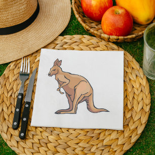 Kangaroo Australian Wildlife Napkins Servet