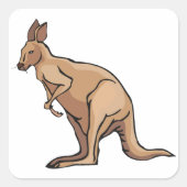 Kangaroo Australian Wildlife Square Sticker (Voorkant)