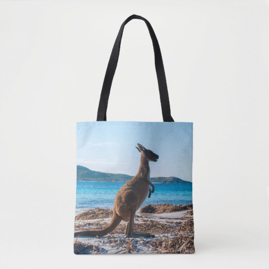 Kangaroo Australië Lucky Bay Beach Foto Tote Bag (Voorkant)