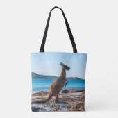 Kangaroo Australië Lucky Bay Beach Foto Tote Bag (Achterkant)