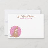 Kangaroo Baby Girl Shower Pink Kaart (Voorkant)