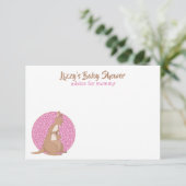 Kangaroo Baby Girl Shower Pink Kaart (Staand voorkant)
