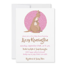 Kangaroo Baby Girl Shower Pink Patroon