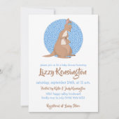 Kangaroo Baby shower Blue Pattern Kaart (Voorkant)