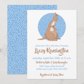 Kangaroo Baby shower Blue Pattern Kaart (Voorkant / Achterkant)