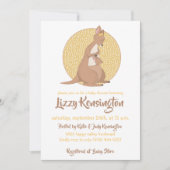 Kangaroo Baby shower Geel Genderneutraal Kaart (Voorkant)
