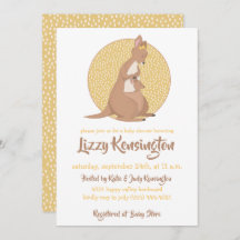 Kangaroo Baby shower Geel Genderneutraal