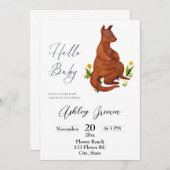 Kangaroo Baby shower Uitnodiging (Voorkant / Achterkant)