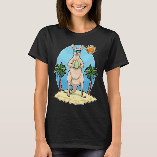 Kangaroo Beach Kokosnoot Zomer T-shirt (Voorkant)