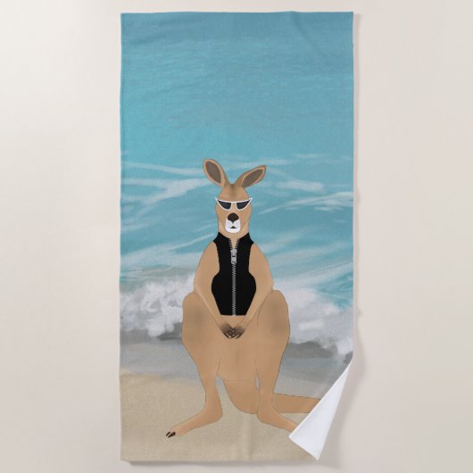 Kangaroo Beach Towel Strandlaken (Voorkant)