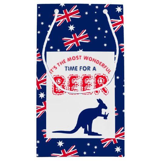 Kangaroo Beer, Australian Flag Kerstparty Klein Cadeauzakje (Achterkant)