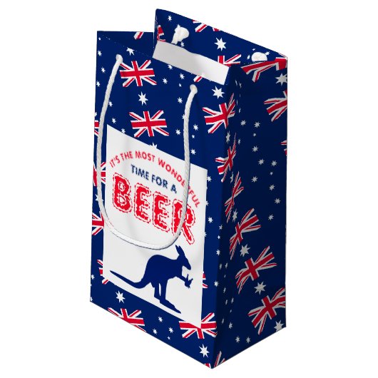 Kangaroo Beer, Australian Flag Kerstparty Klein Cadeauzakje (Achterkant Gekanteld)