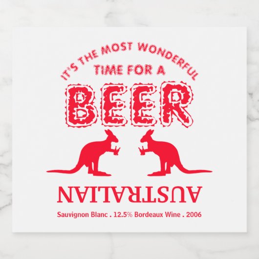 Kangaroo Beer, Australische kerst Bier Etiket (Enkel label)