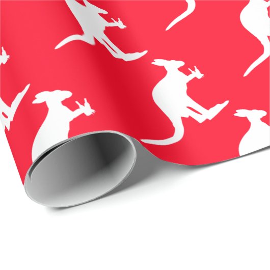 Kangaroo Beer, Australische kerst Cadeaupapier (Rol Hoek)