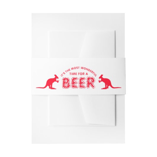 Kangaroo Beer, Australische kerst Uitnodigingen Wikkel (Voorkant Voorbeeld)