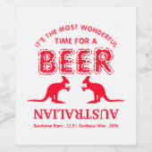 Kangaroo Beer, Australische kerst Wijn Etiket (Enkel label)