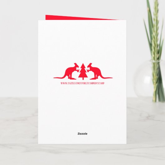 Kangaroo Beer, Australische kerstgroet Kaart (Achterkant)