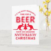 Kangaroo Beer, Australische kerstgroet Kaart (Gele Bloem)