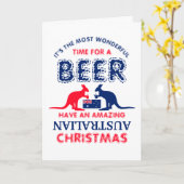 Kangaroo Beer, Australische kerstgroet met de vlag Kaart (Gele Bloem)