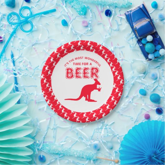 Kangaroo Beer, Australische kerstpartij Papieren Bordje (Feest)