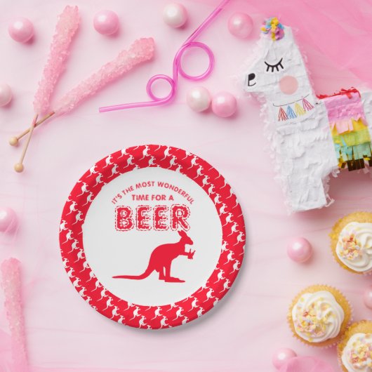 Kangaroo Beer, Australische kerstpartij Papieren Bordje (Feest)